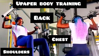 Upper body workout 💪 back chest and shoulders #gymtraining