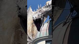 Harry Potter Diagon Alley dragon breathing fire compilation #harrypotter #dragonfire