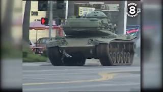 American Veteran Hijack Tank From Military Base - Driving it through The Street Of San Diego