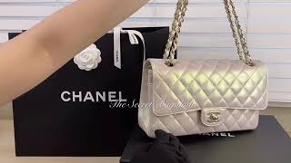 A Closer Look 2020 Chanel Iridescent Ivory 20B collection in Medium/Large FlapBag近看香奈儿20B系列珍珠包中/大号