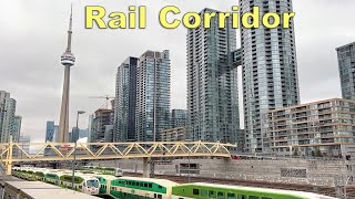 Toronto Union Station RAIL CORRIDOR Walk | VIA, Up Express, GO Trains Spotting