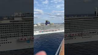 Cruise ship near collision.