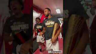 Isaiah Mobley walks off the court as an NBA2K24 Summer League Champion #summerleaguefinalmvp