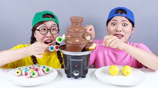 Thạch sô cô la Fondue Thử thách thức ăn DONA