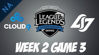 Cloud 9 vs CLG | Game 3 | HIGHLIGHTS | NA LCS W2D3 2017 Spring split