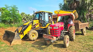 Mahindra and Sonalika Tractor Loading Mud With JCB and Many Tractors | JCB Cartoon | JCB Video