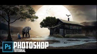 Make an Old House Photo Manipulation !! Photoshop Tutorial