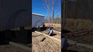 Working on the chicken run!  #chickencoop