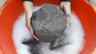 Black charcoal foamy water crumbling+ dry on thick paste