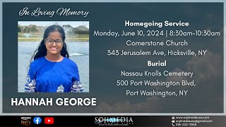 IN LOVING MEMORY OF HANNAH GEORGE