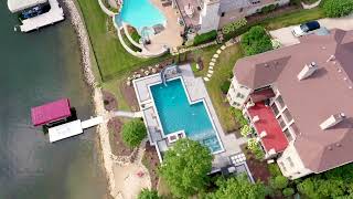 Aerial Video of Residential Pool at Lake House