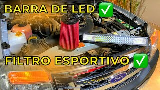 INSTALANDO BARRA DE LED, LUZ DE GRADE E FILTRO ESPORTIVO NA FORD RANGER 3.0 DIESEL