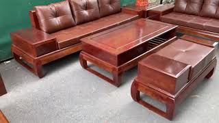 Bộ sofa chân quỳ gỗ tự nhiên