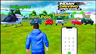 Indian driving open world game all cheat codes|indian driving open world new update