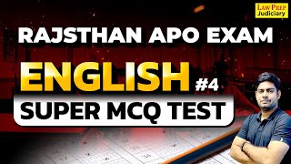 Rajasthan APO Exam 2024 | Super MCQ Test | #4 | English for Rajasthan APO Exam 2024