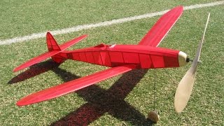 Earl Stahl's Hurricane oldtime rubber RC - windy day flying!