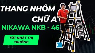 Thang Nhôm Rút Chữ A NIKAWA NKB 46, Chữ A 3m, Chữ I 6.38m, Trọng Lượng 18kg, Tải Trọng 150kg