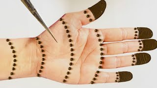 Very Easy Full Hand Dotted Mehndi| Mehandi Ka Design| Simple Mehndi Design| Front hand Mehndi Design