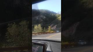 Driving through a canyon