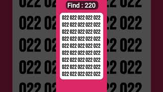 Find🧐out 220 Number#quiz #iqtest #shorts