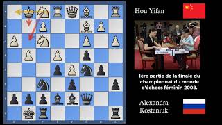 La plus jeune finale d'un championnat du monde. Hou Yifan contre Alexandra Kosteniuk