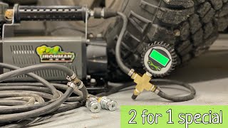 DIY two tire inflator system with quick valve stem disconnects for any vehicle