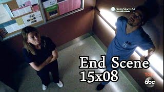 Grey's Anatomy 15x08 Ending Scene  Stuck in Elevator Meredith & Deluca - Amelia Teddy & Owen