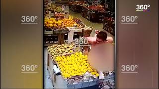 Spar на бабушкинской в Москве разгромил голый мужчина