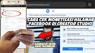 Cara cek monetisasi halaman facebook dari Creator Studio terbaru 2023