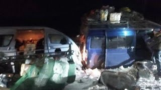 Авария при -30 с лошадью и двумя маршрутками