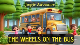 Wheels on the Bus Jungle Adventure | Wheels on the Bus Nursery Rhyme & Kids Song | TRAIN YOUR BRAIN