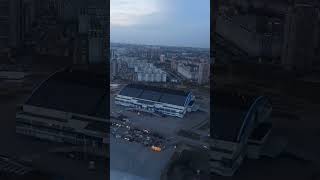 Полёт Ми-8 над вечерним Хабаровском