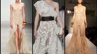 Most Beautiful top latest crochet dresses designs party  - evening - long party dresses / maxi