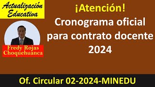 Cronograma contrato docente 2024