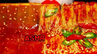 ASMR मसालेदार नूडल्स Mie pedas Spicy Cellophane noodles  중국당면과 팽이버섯 먹방 NO TALKING