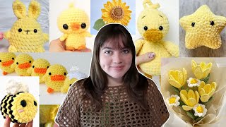 50 easy YELLOW crochet ideas with FREE patterns (beginner friendly)