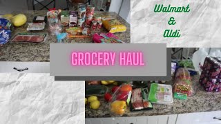 WALMART AND ALDI GROCERY HAUL//FAMILY OF FOUR