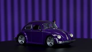 Hollywood Rides | Volkswagen Beetle with Wednesday Addams and Thing Diecast Figures