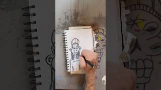 Daily Faces Challenge: Day 185/365 - Ballpoint Pen Drawing in my Sketchbook | Art Timelapse #shorts