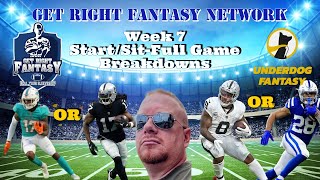 Fantasy Football Week 7 Game by Game Start/Sit Show with *Live* Q&A | GRFN Ep. 207