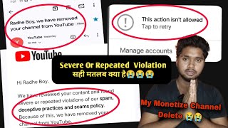 we have removed your channel from YouTube problem fix | spam, deceptive practices and scams policy