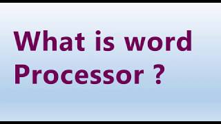 What is word Processor in Urdu/Hindi