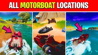 RIDE A MOTORBOAT IN DIFFERENT MATCHES *ALL MOTORBOAT LOCATIONS* (Fortnite Chapter 2 Season 1)