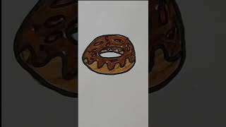 How to draw a donut 🍩 step by step | رسم دونات سهل