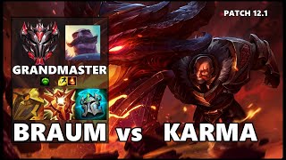 SEASON 12 GRANDMASTER Support Gameplay - BRAUM vs LULU Patch 12.1