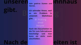 DTZ B1 Brief Email Beispiel die Tür ist beschädigt #b1briefe  #deutschlernen