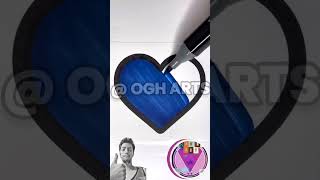 🔅 How to Draw The Color Inside the Heart Drawn with a BLUE 💙 Pens Step By step, EASY? #shorts