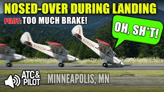 Airplane Noses Over During Landing Rollout at Crystal Airport