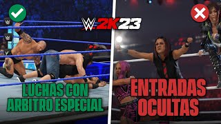 10 MINUTOS de CURIOSIDADES del WWE 2K23 #5 (Entradas Ocultas, Arbitro Especial, Modelos, y mas!)