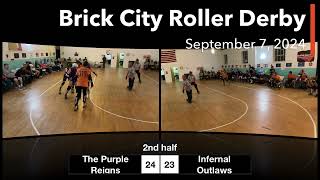 Brick City Roller Derby, 9-7-2024.  The Purple Reigns vs Infernal Outlaws.  Part 2